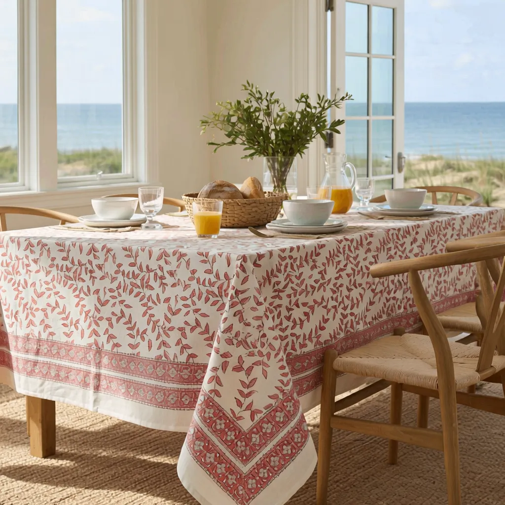 10 Seater Tablecloth 180x270 cms Harmony Peach Open 260414
