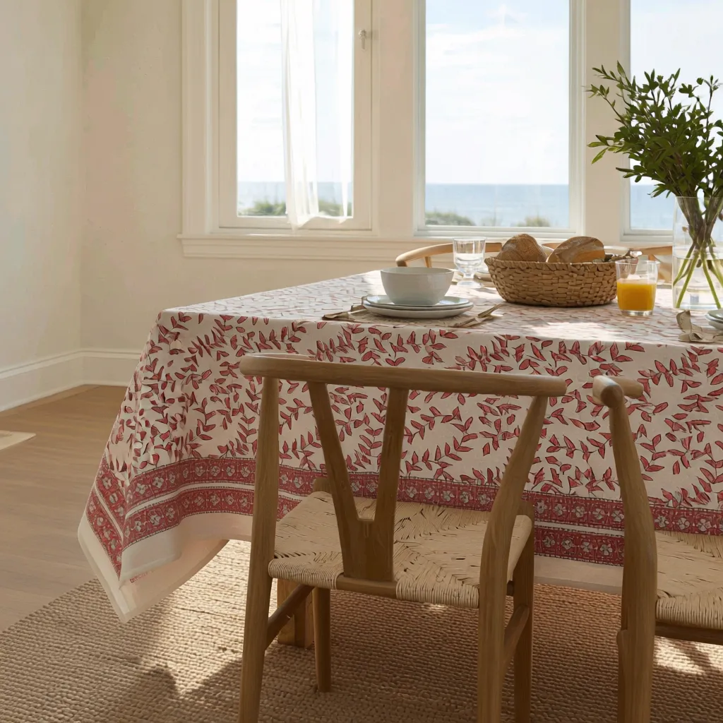 10 Seater Tablecloth 180x270 cms Harmony Peach Open 260414