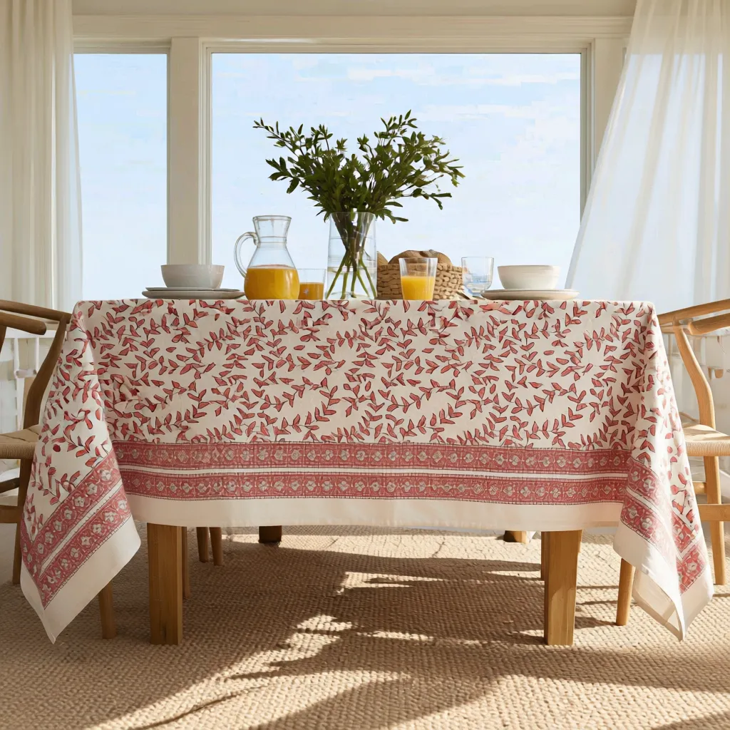 10 Seater Tablecloth 180x270 cms Harmony Peach Open 260414