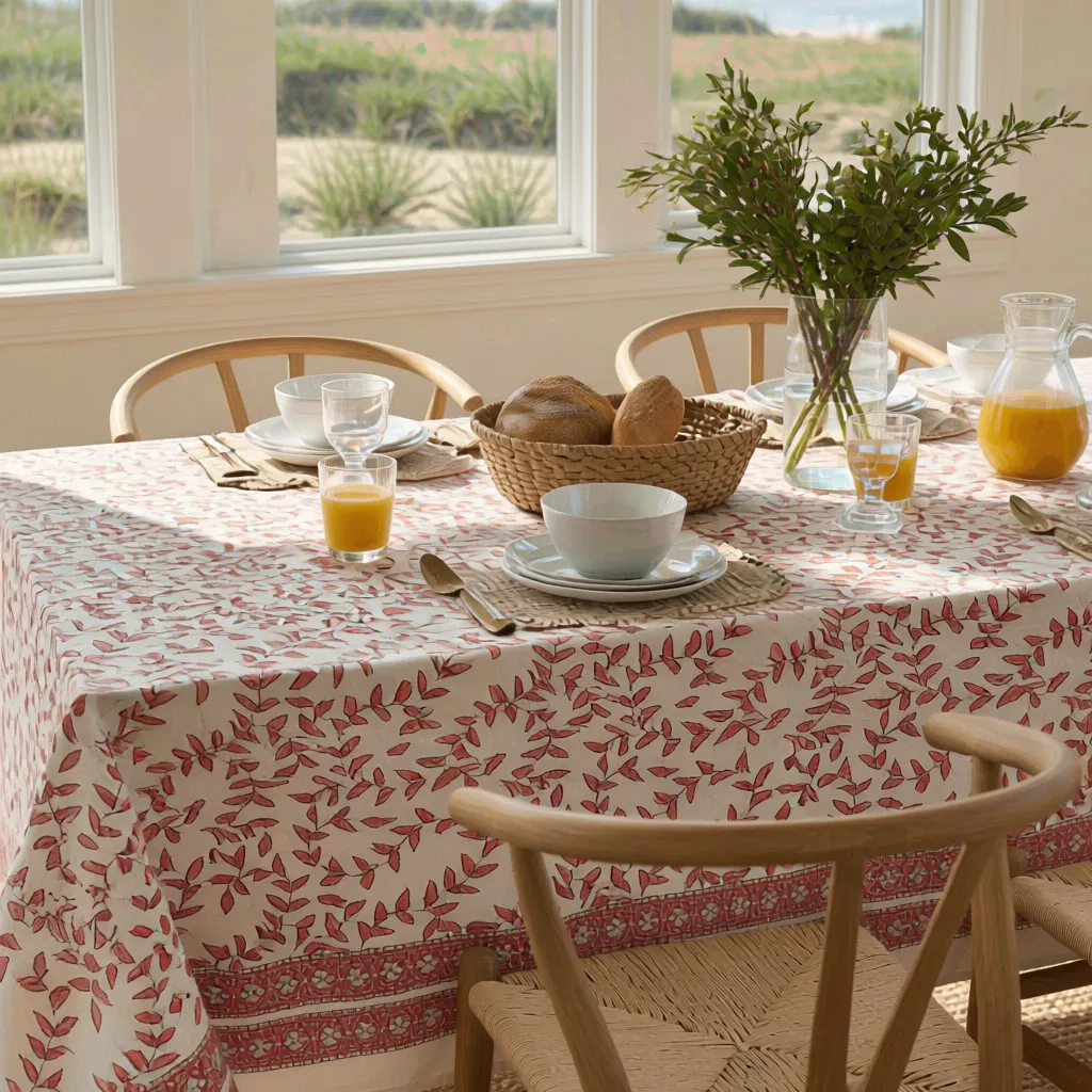 10 Seater Tablecloth 180x270 cms Harmony Peach Open 260414