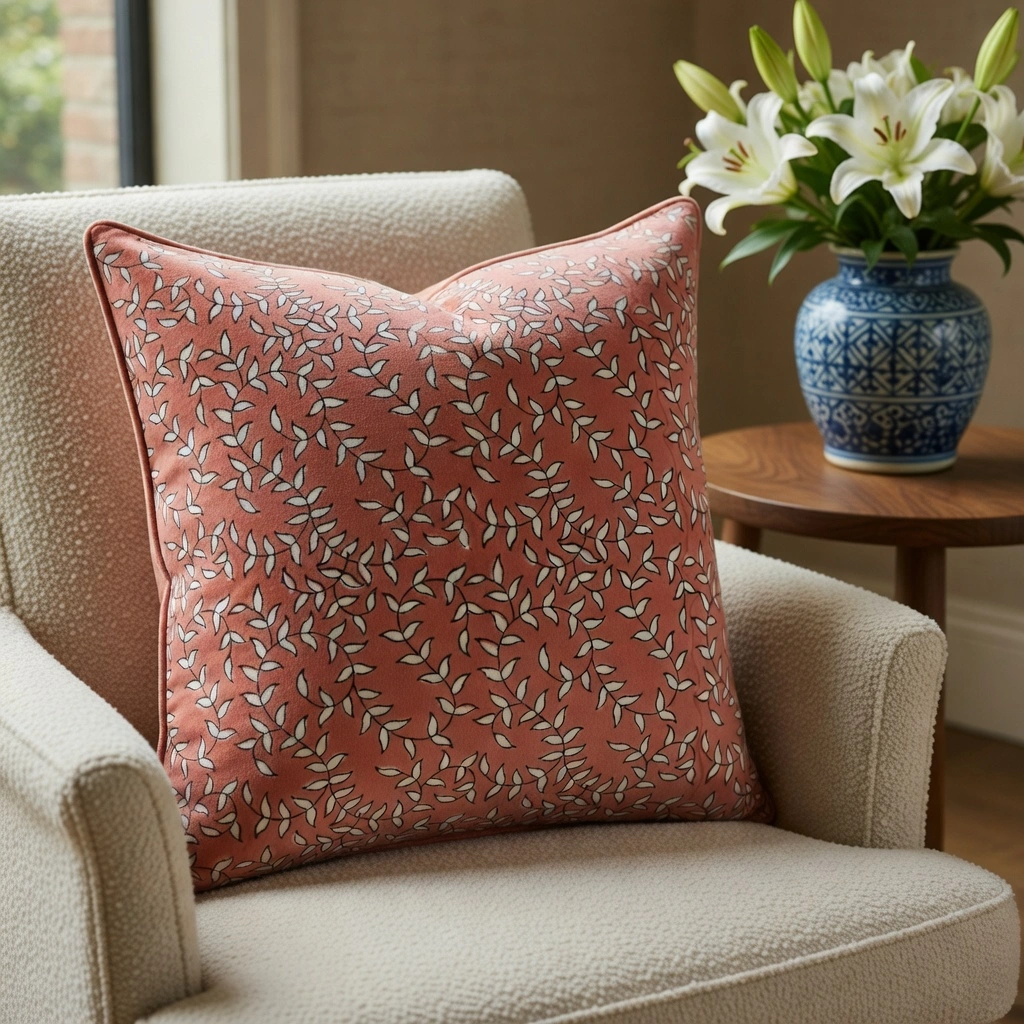 Piping Cushion Cover 50x50 cms Harmony Peach Fill 260415