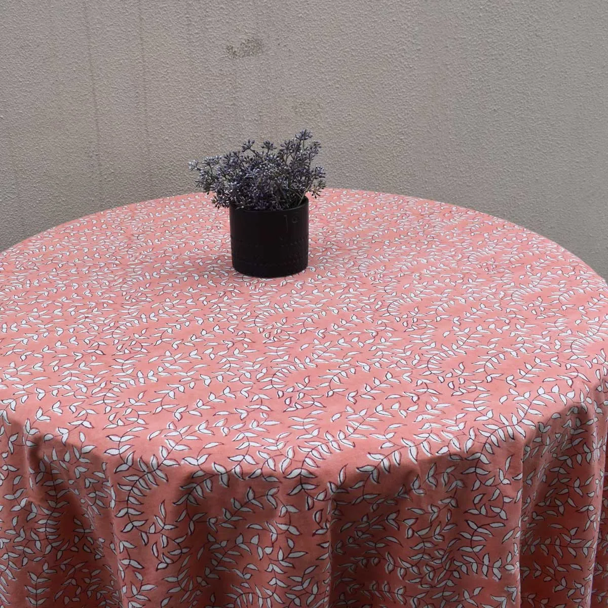 Round 220 cms Cotton French Design Table Cover Harmony Peach Fill 260415