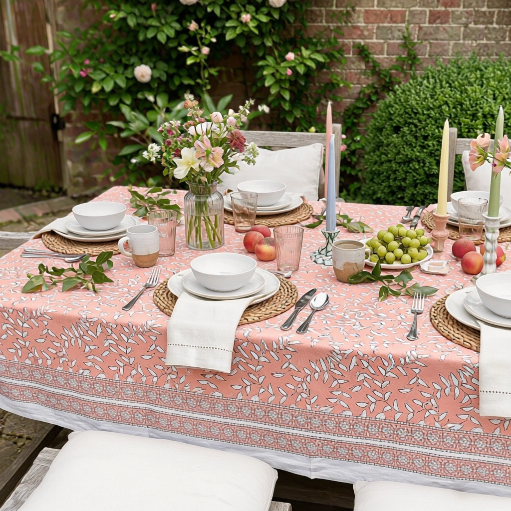 10 Seater Tablecloth 180x270 cms Harmony Peach Fill 260415