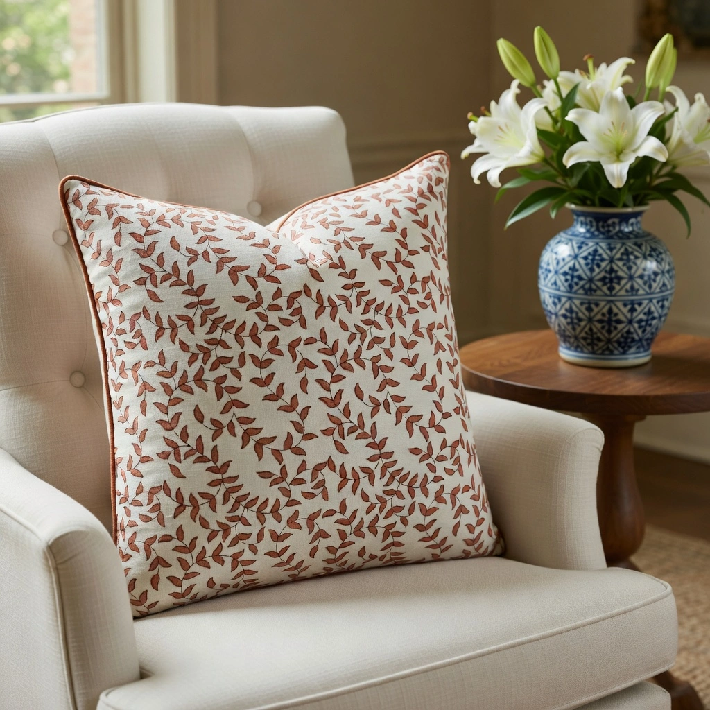 Piping Cushion Cover 50x50 cms Harmony Peach Open 260414