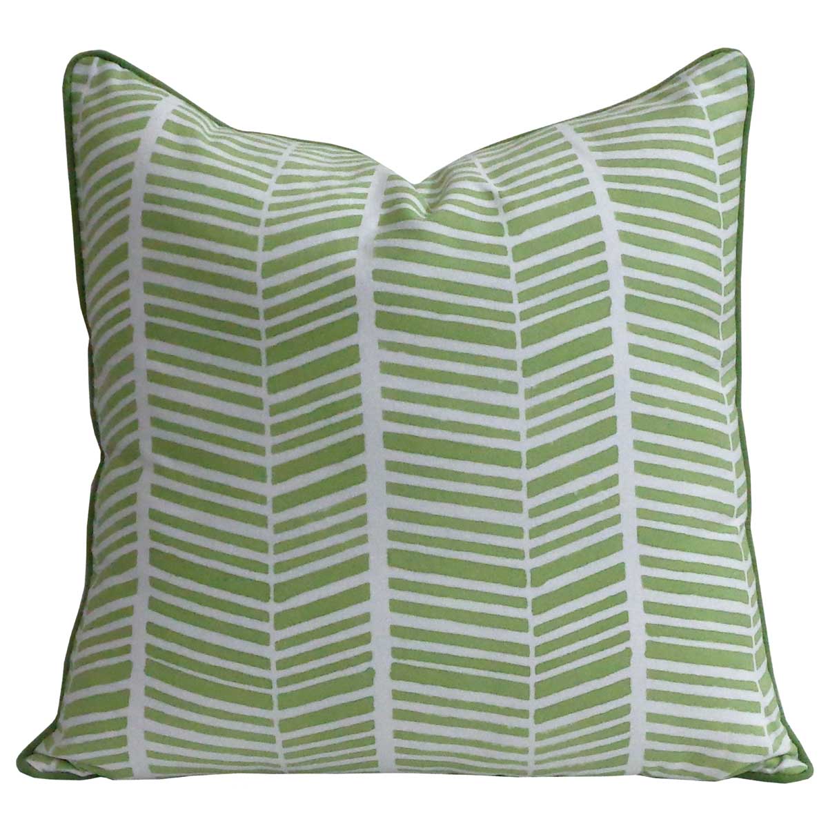 Piping Cushion Cover 50x50 cms Herringbone Celadon Green 204236