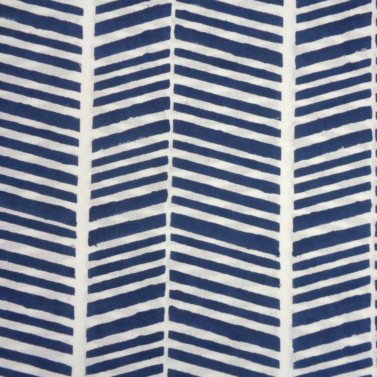 5 Yard Running Fabric  Hand Block Printed Cotton 20 Sheeting Fabric  Herringbone Dolphin Blue 105495