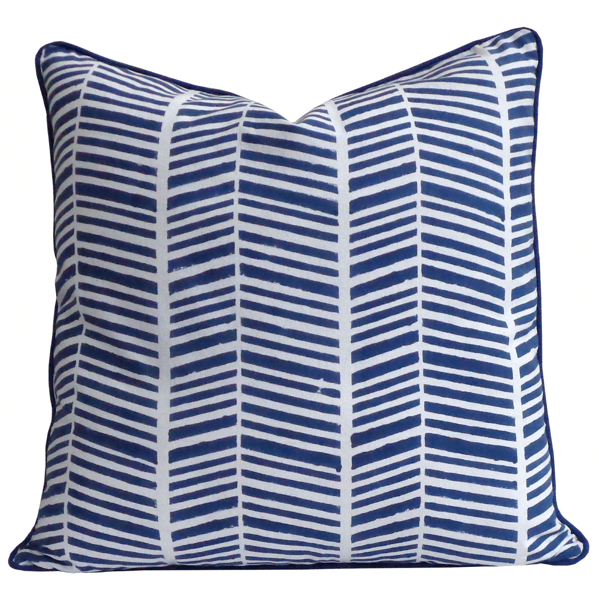 Piping Cushion Cover 50x50 cms Herringbone Dolphin Blue 105495