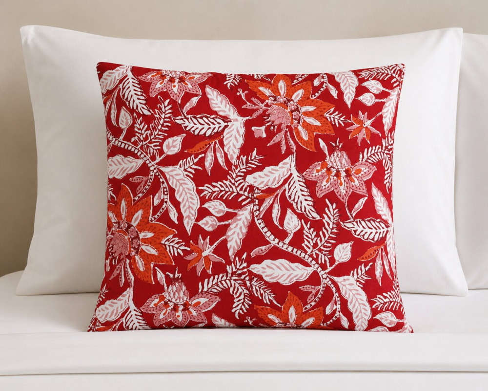 Image of Piping Cushion Cover 50x50 cms | Bossanova Red Gud 208858