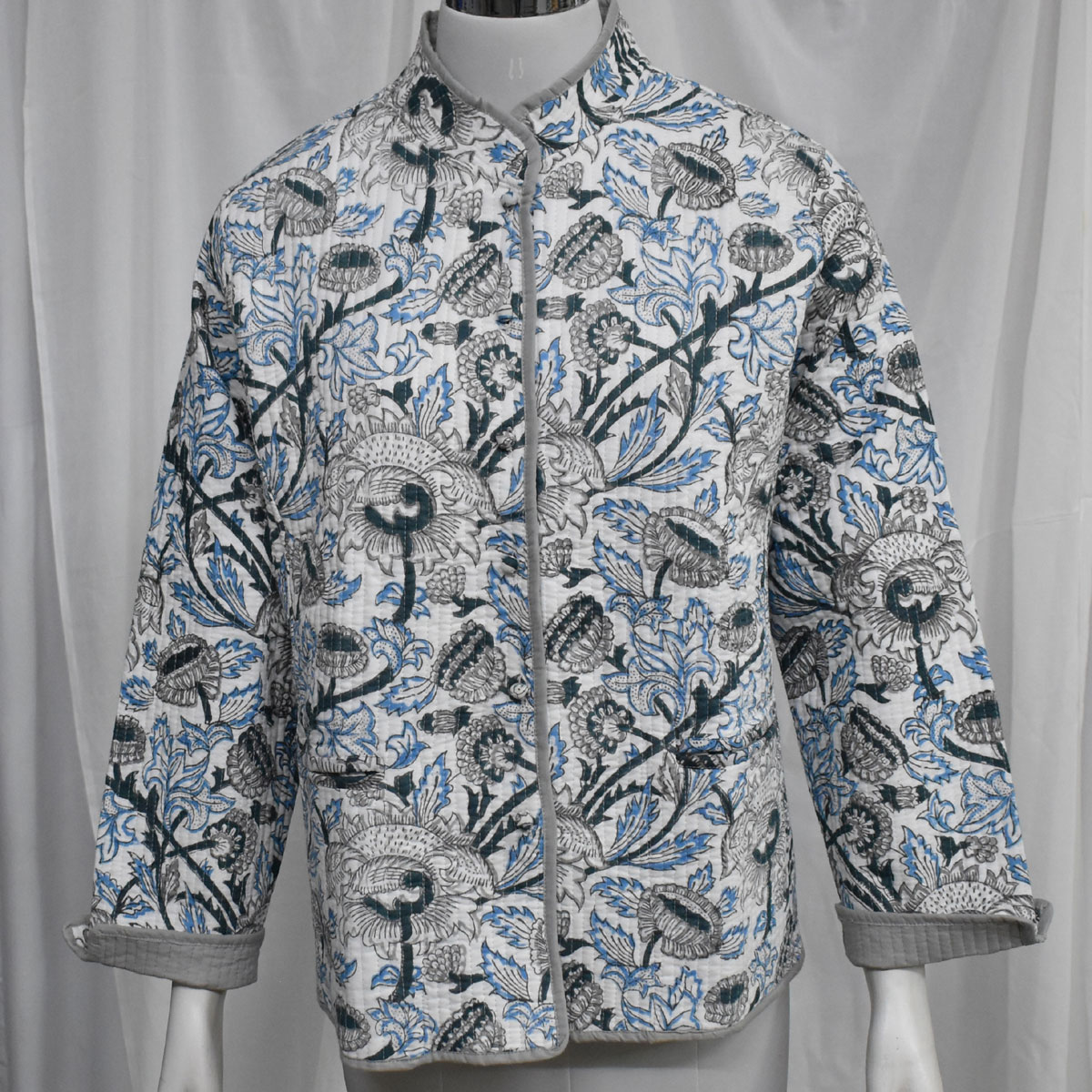 Quilted Jacket Size Short Length Amarnath Grey Open 100679