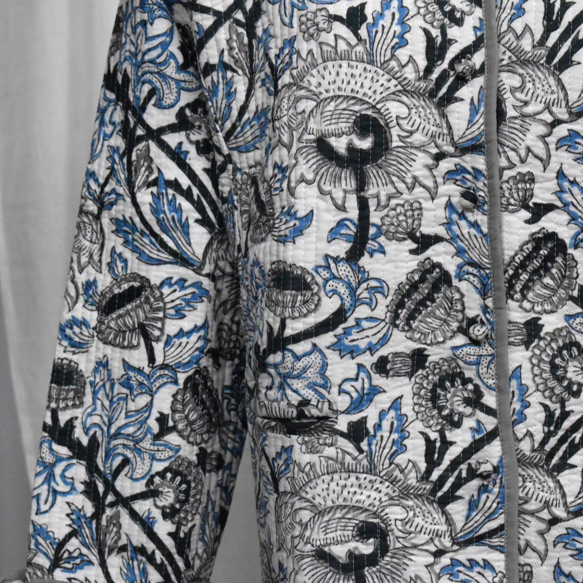 Quilted Jacket Size Short Length Amarnath Grey Open 100679