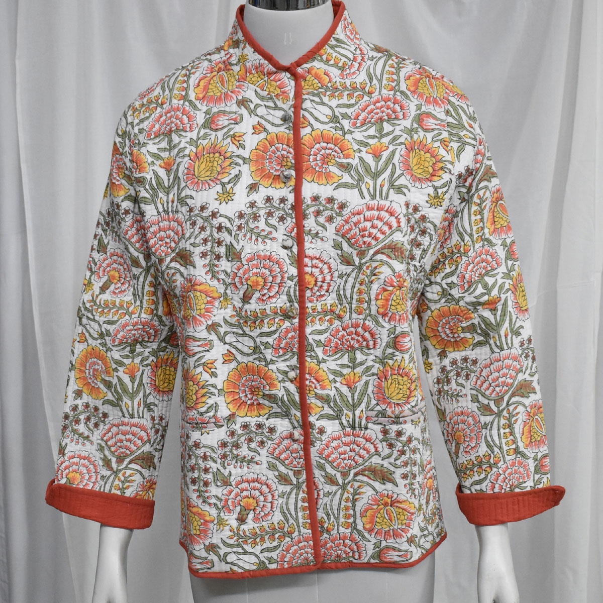 Quilted Jacket Size Short Length Reshma Sea Green Open 203253