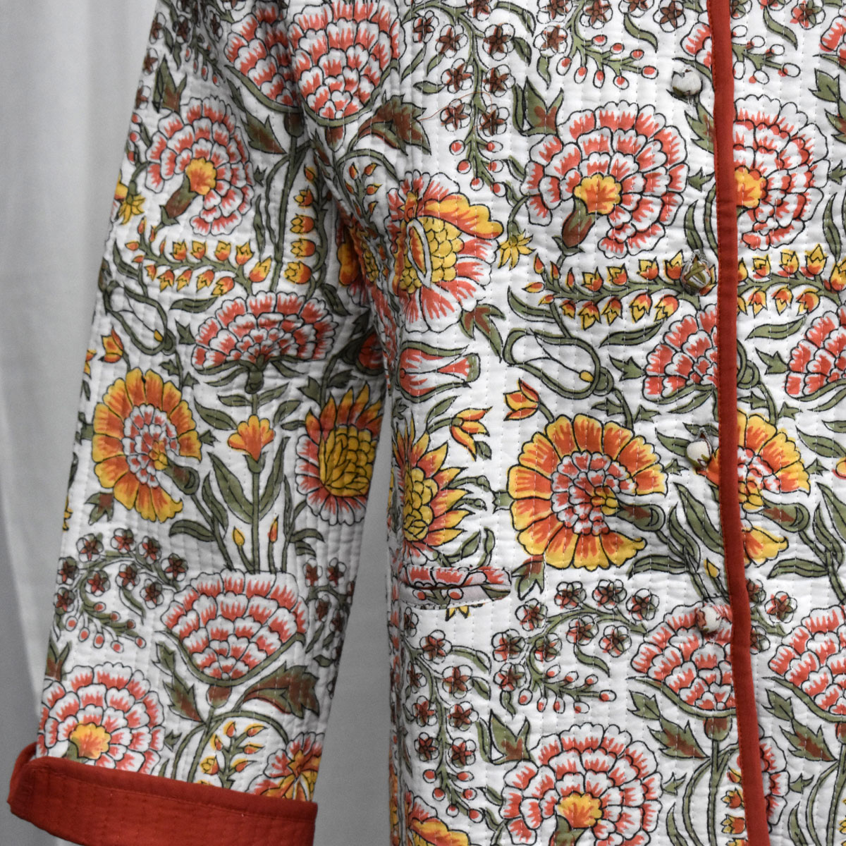 Quilted Jacket Size Short Length Reshma Sea Green Open 203253