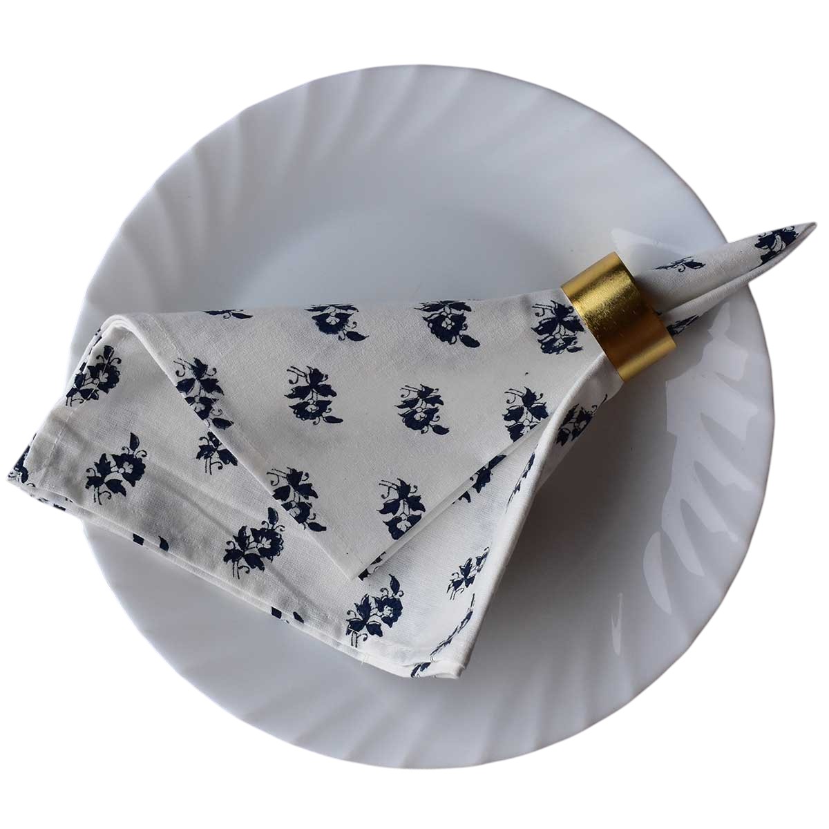 Hand Block Printed Cotton Napkin 45x45 cms Set of 4 Napkins Kalyan Kali 202221