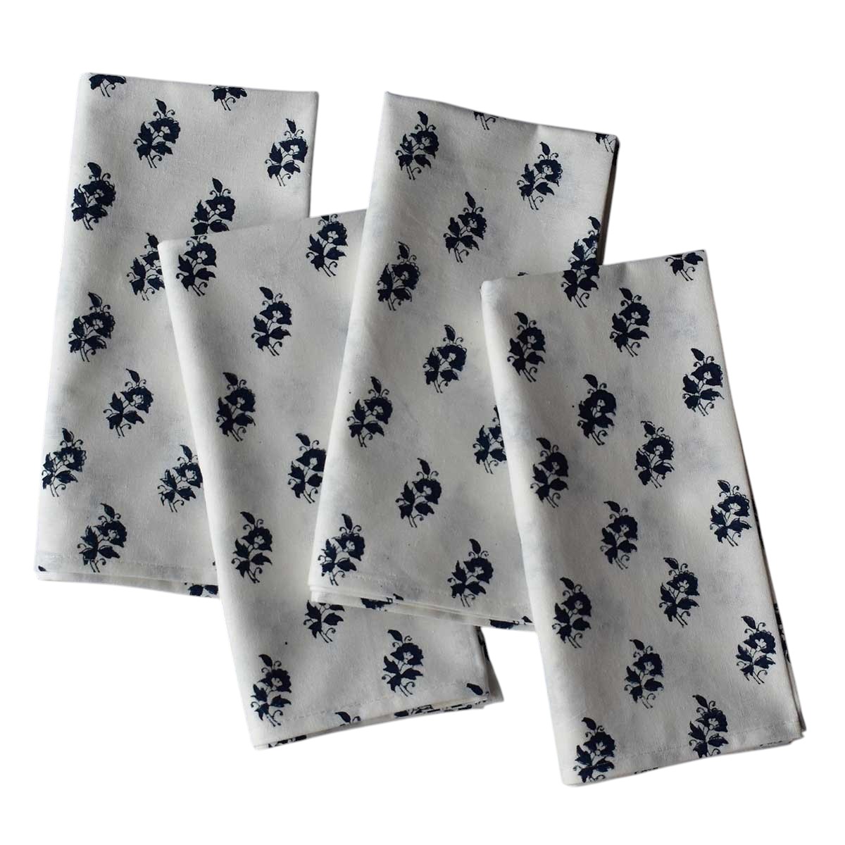 Hand Block Printed Cotton Napkin 45x45 cms Set of 4 Napkins  Kalyan Kali 202221