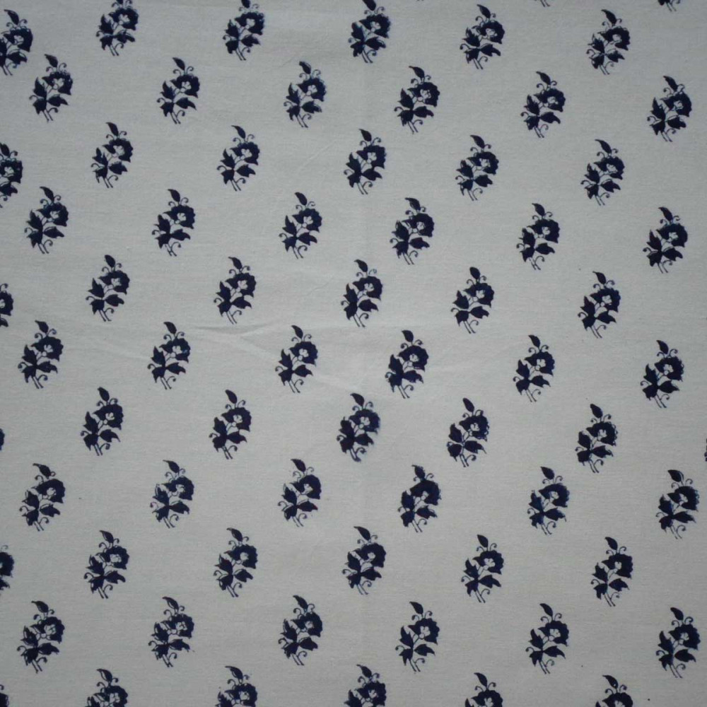 Image of 5 Yard Running Fabric Jaipur Block Printed Cotton 20 Sheeting Fabric | Kalyan Kali 202221