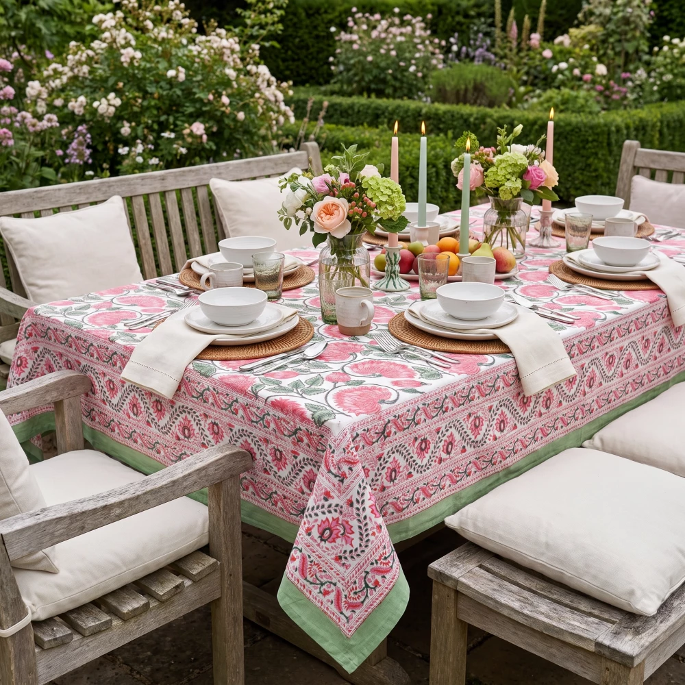 Image of 10 Seater  Tablecloth 180x270 cms | Kamal Gulabi Open 103739