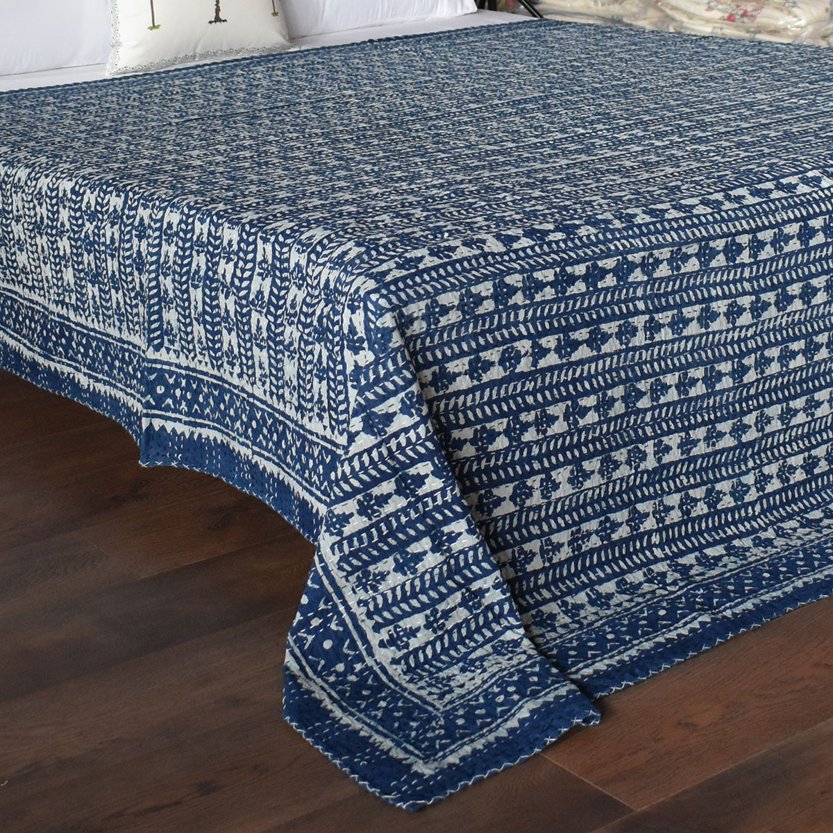 Hand Block Printed Cotton Kantha Queen Size 202547