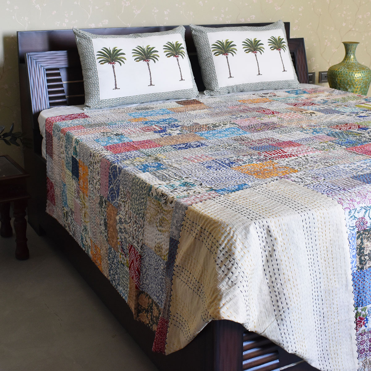 Hand Quilted Kantha Quilt Artisan-Made Elegance by Roopantaran 251105