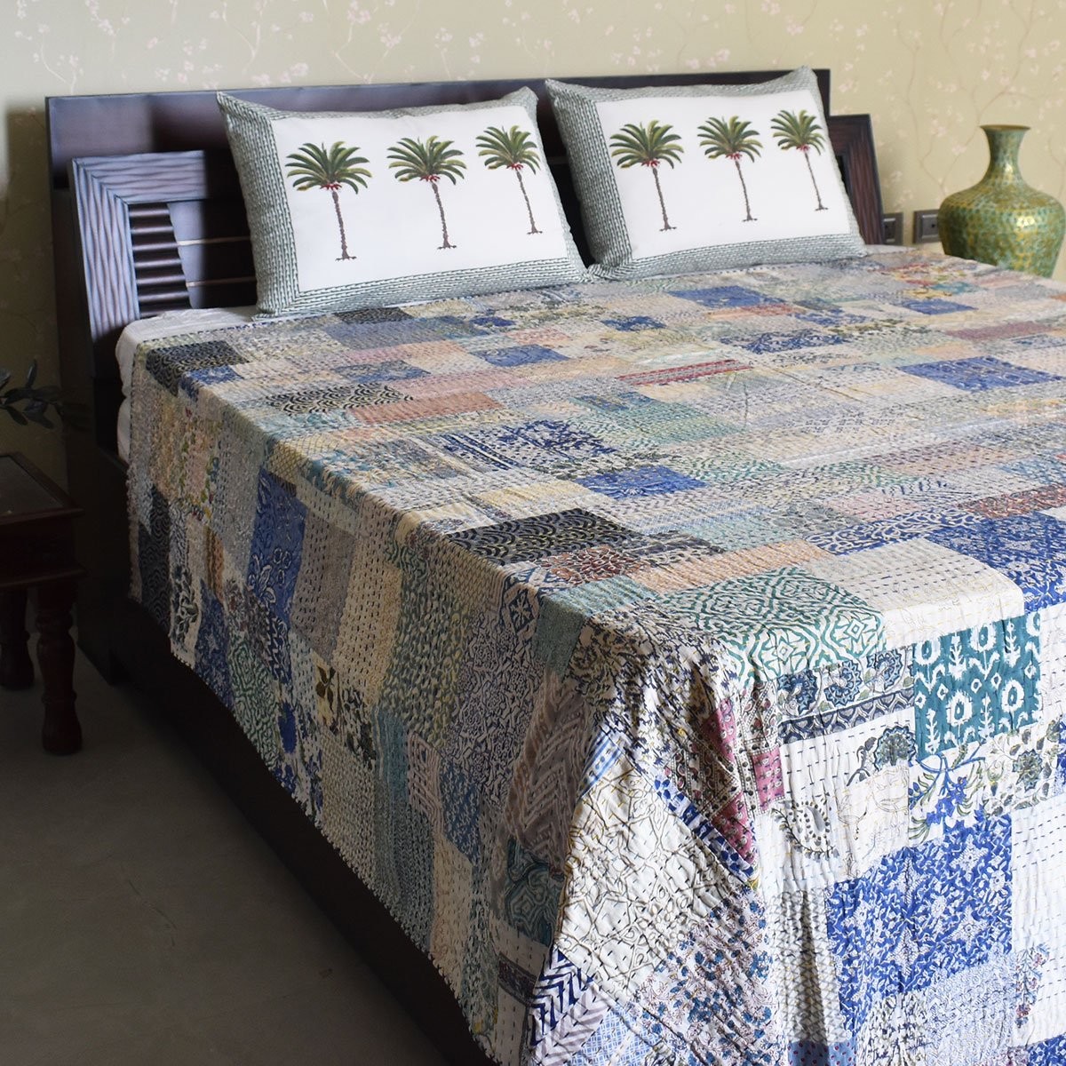 Hand Quilted Kantha Quilt Artisan-Made Elegance by Roopantaran 251107