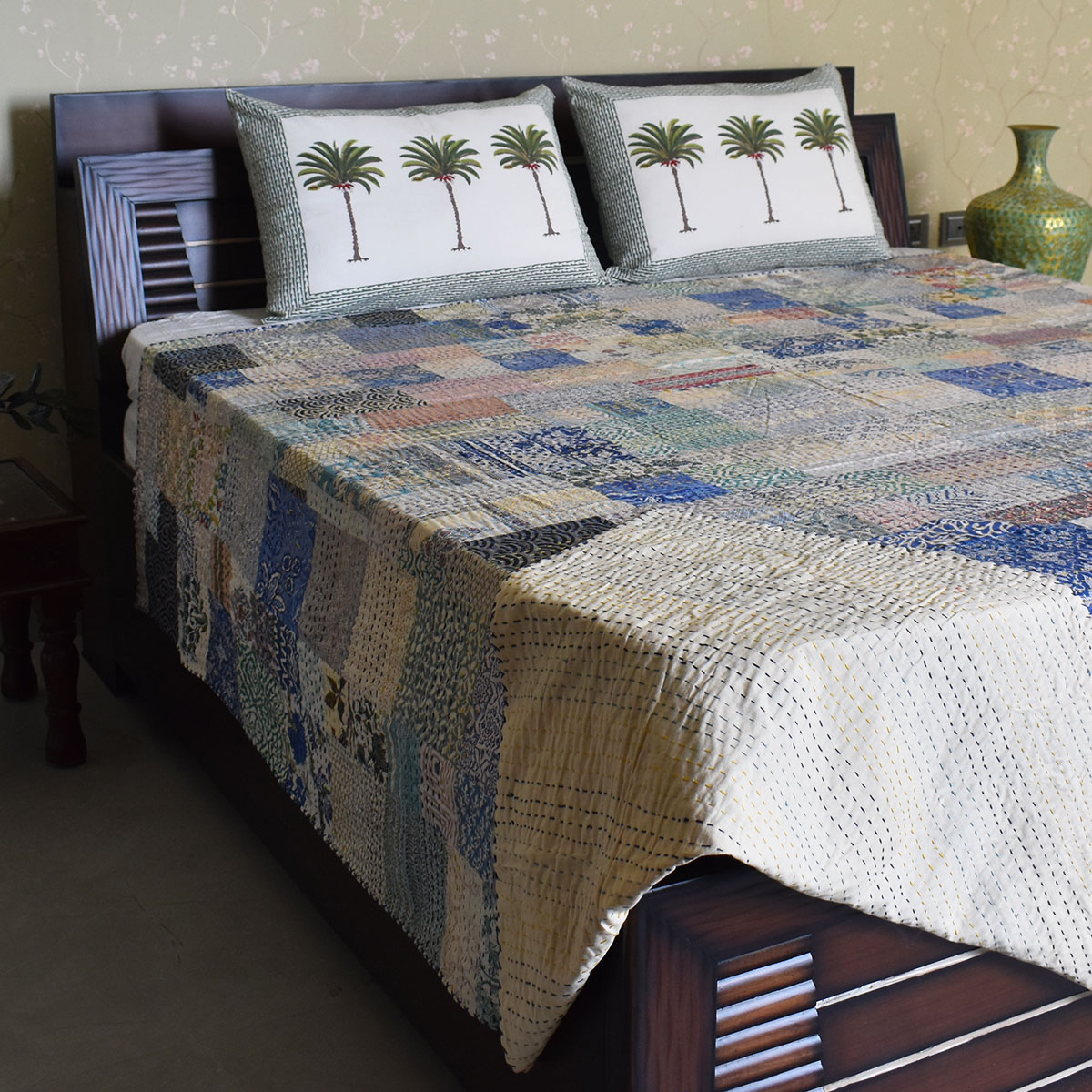 Hand Quilted Kantha Quilt Artisan-Made Elegance by Roopantaran 251107