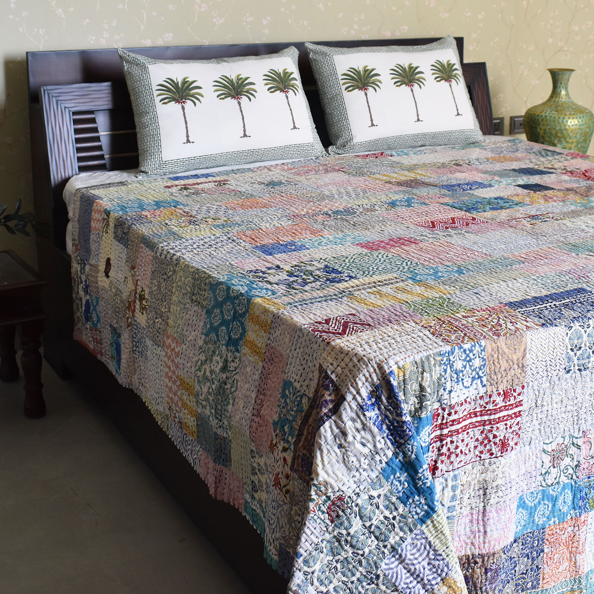 Hand Quilted Kantha Quilt Artisan-Made Elegance by Roopantaran 251108