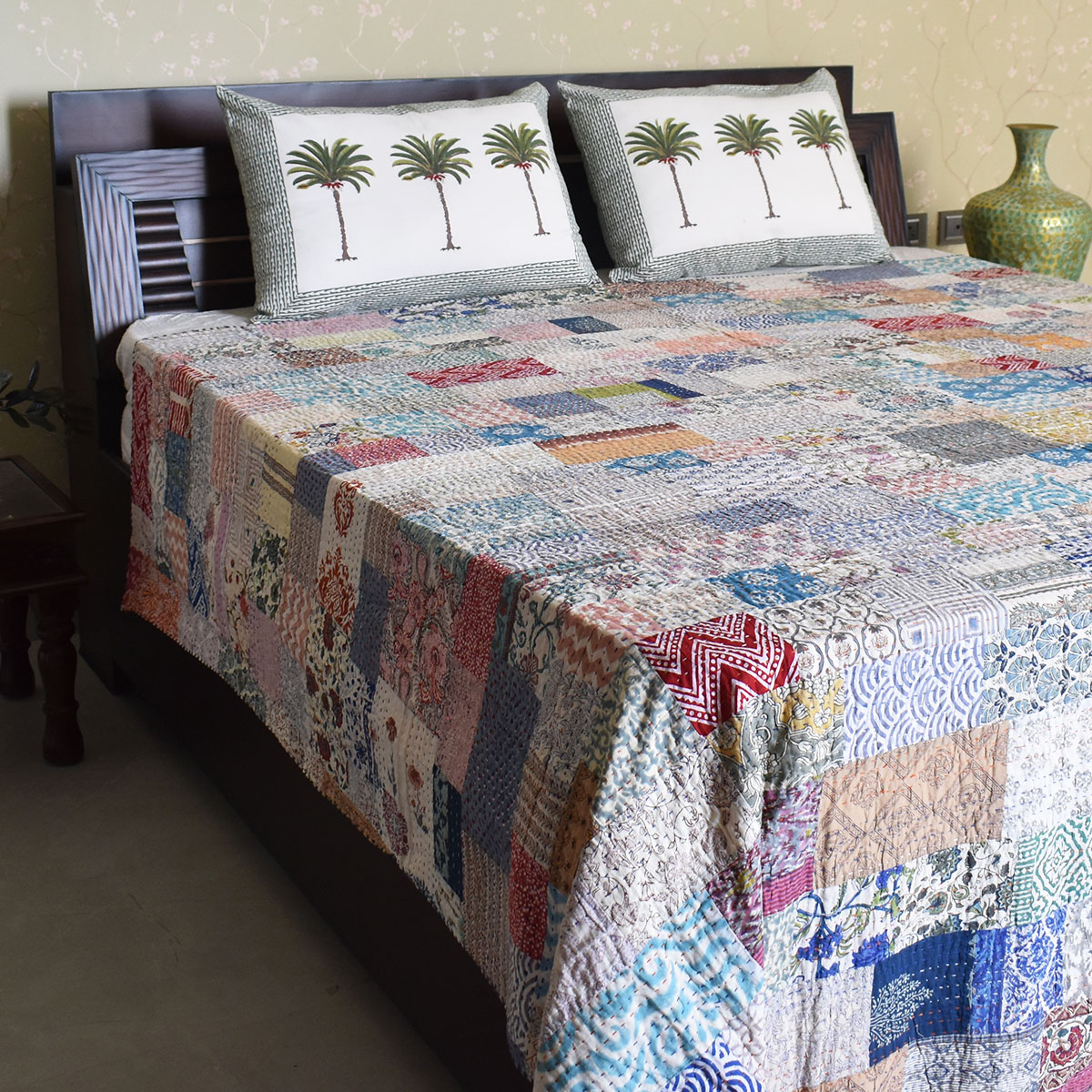 Hand Quilted Kantha Quilt Artisan-Made Elegance by Roopantaran 251109