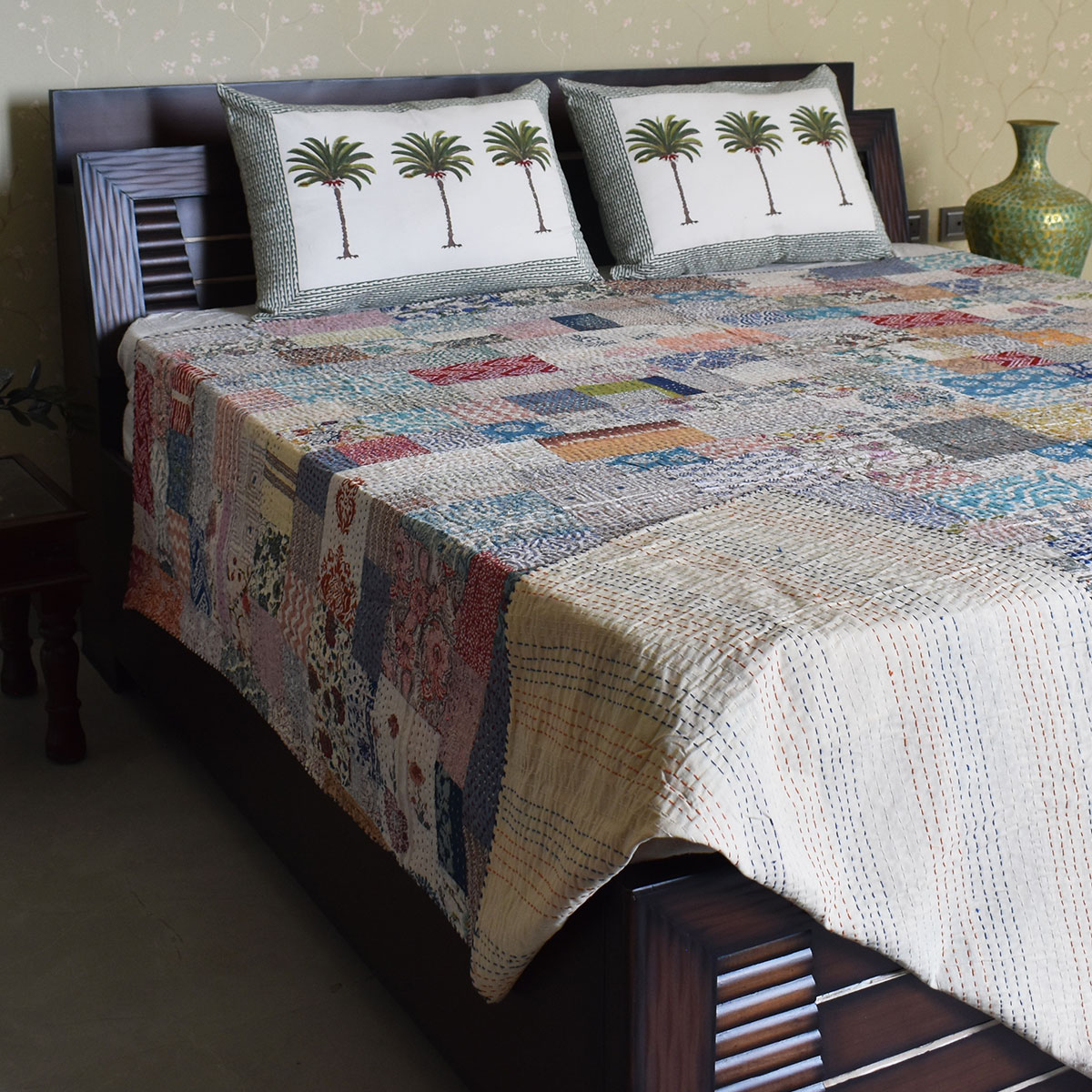 Hand Quilted Kantha Quilt Artisan-Made Elegance by Roopantaran 251109