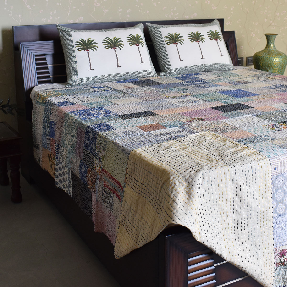 Hand Quilted Kantha Quilt Artisan-Made Elegance by Roopantaran 251110