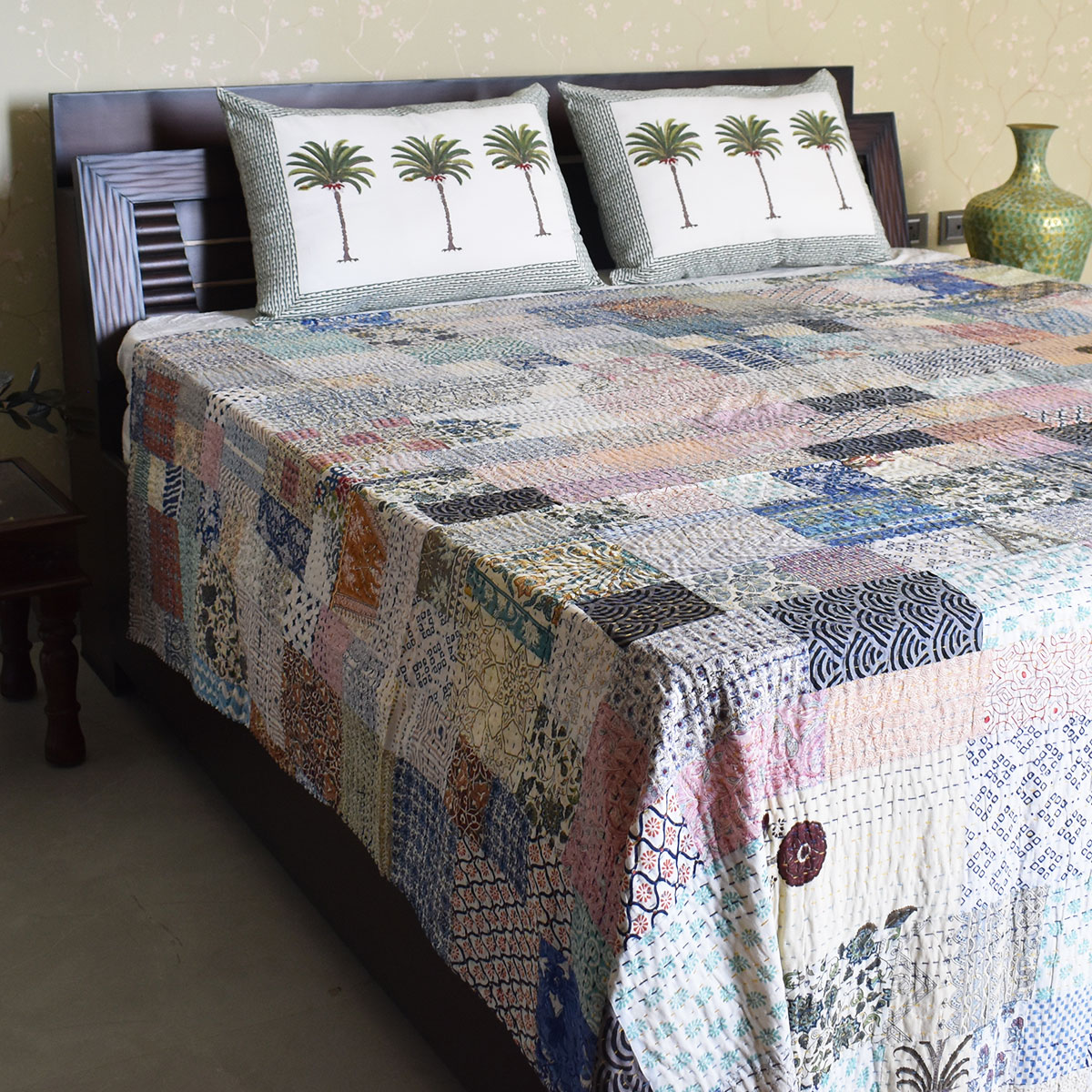 Hand Quilted Kantha Quilt Artisan-Made Elegance by Roopantaran 251111
