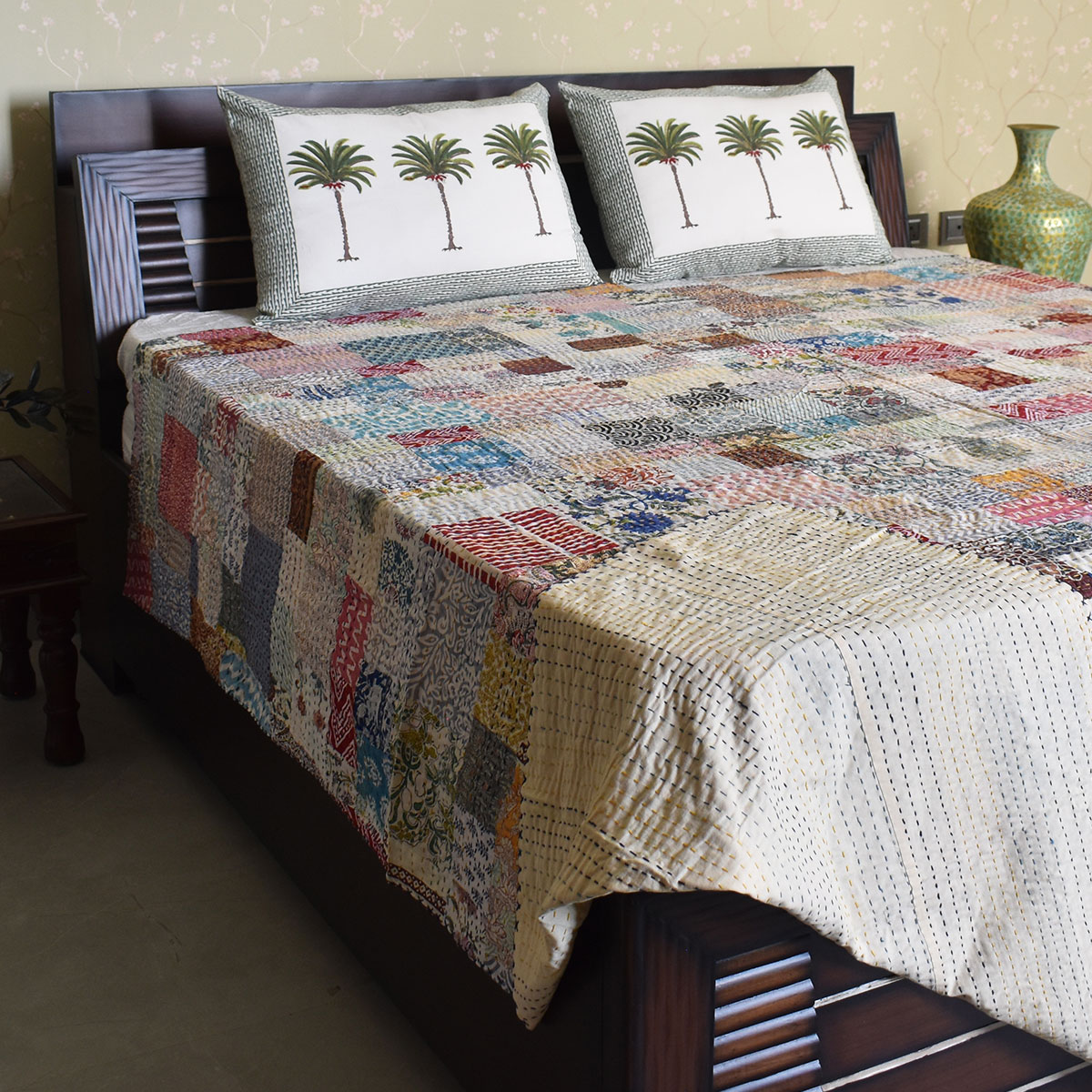 Hand Quilted Kantha Quilt Artisan-Made Elegance by Roopantaran 251115