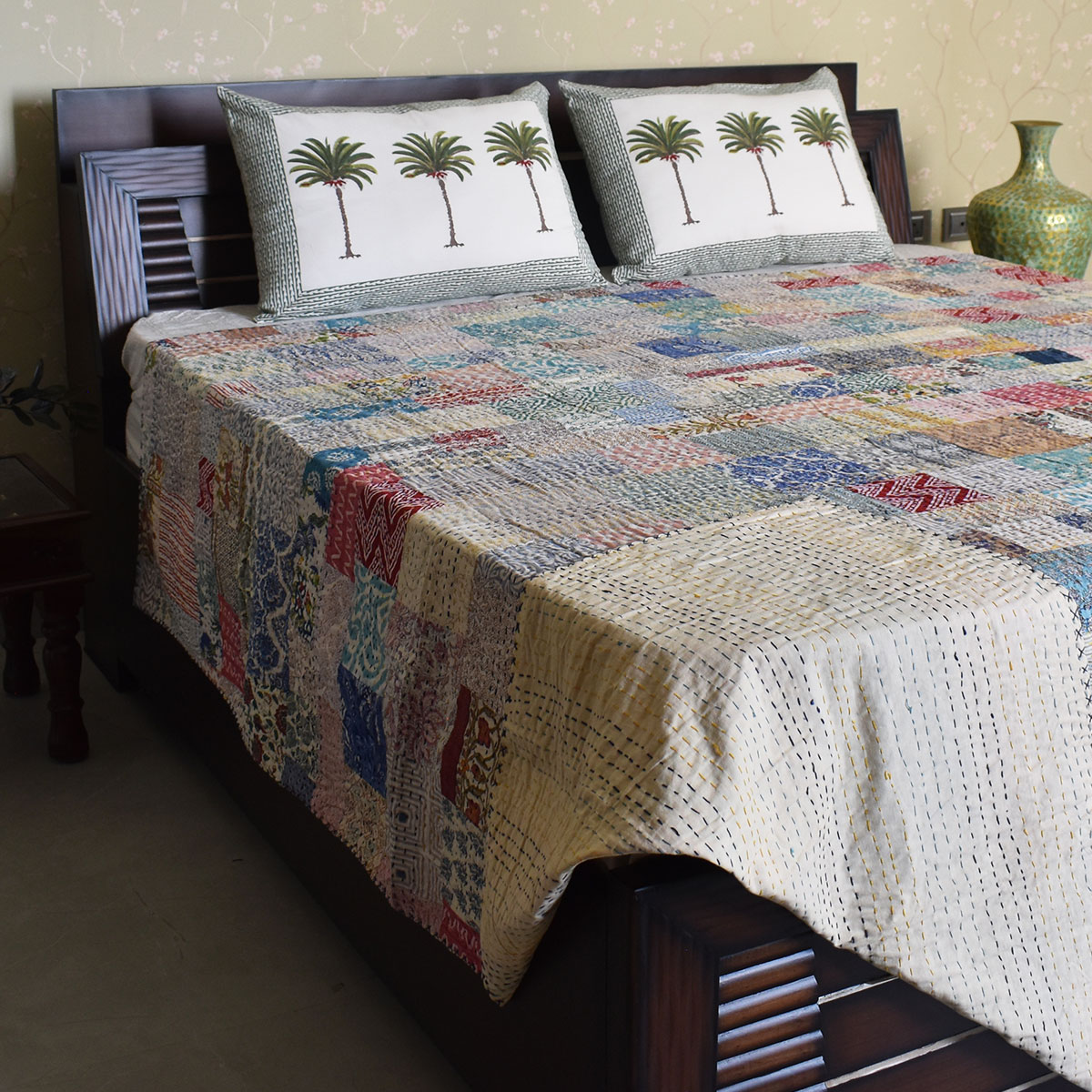 Hand Quilted Kantha Quilt  Artisan-Made Elegance by Roopantaran  251117