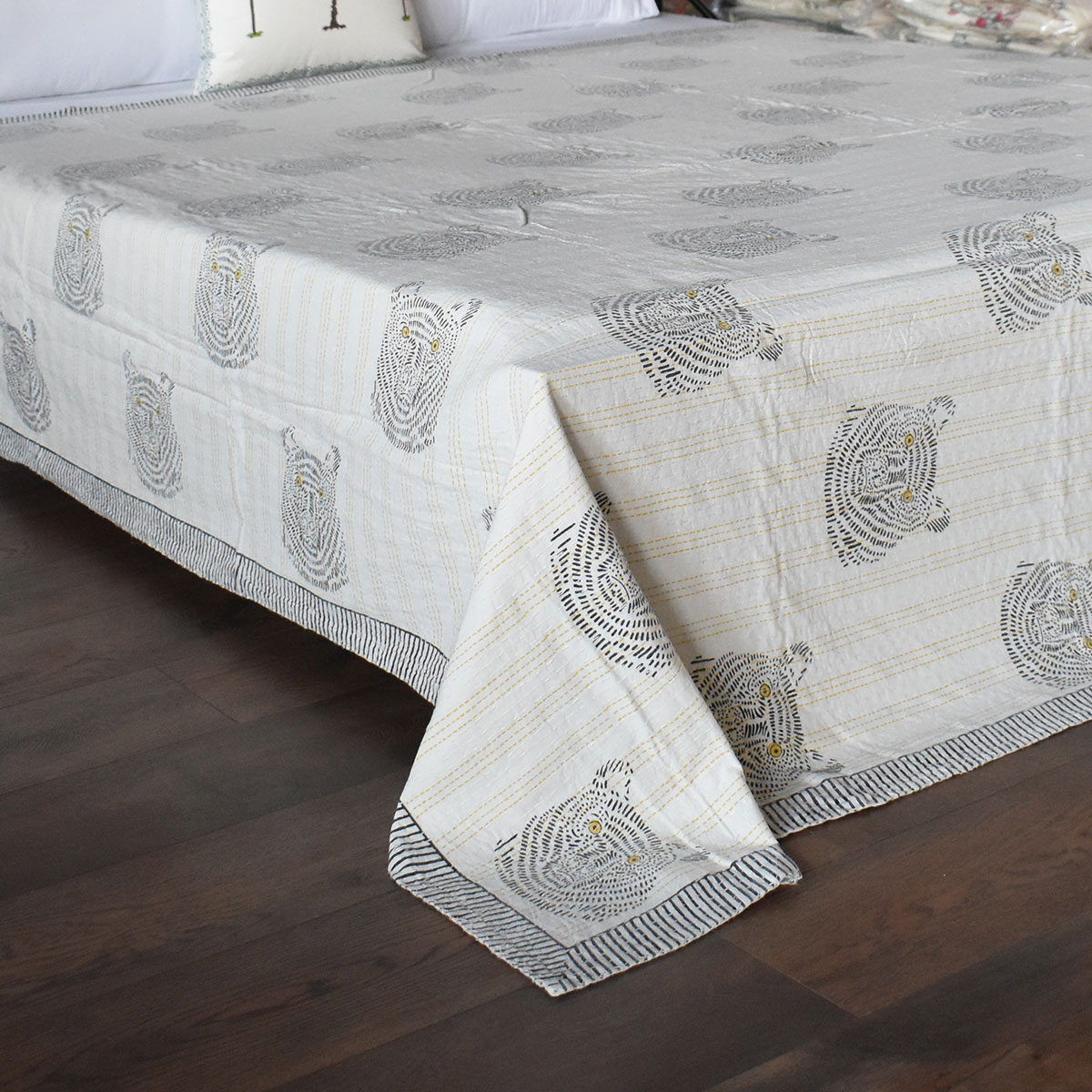 Hand Block Printed Cotton Kantha Queen Size  106385