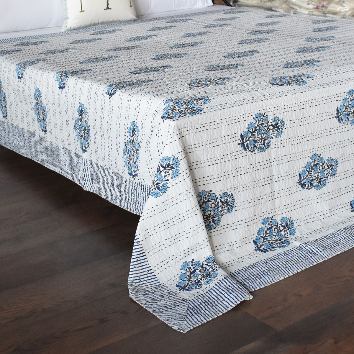 Hand Block Printed Cotton Kantha Queen Size 202535
