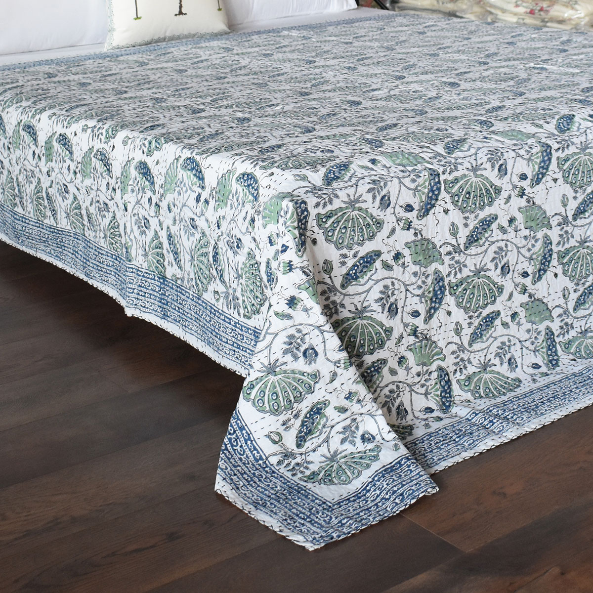 Hand Block Printed Cotton Kantha Queen Size 202536