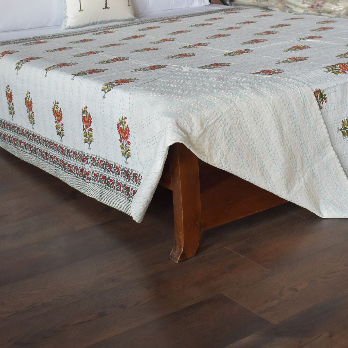 Hand Block Printed Cotton Kantha Queen Size 202537