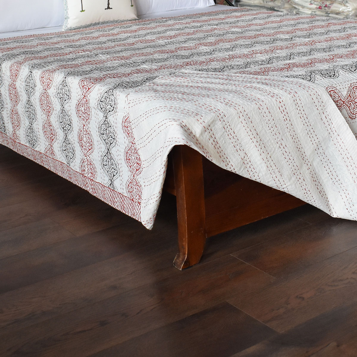 Hand Block Printed Cotton Kantha Queen Size  202539