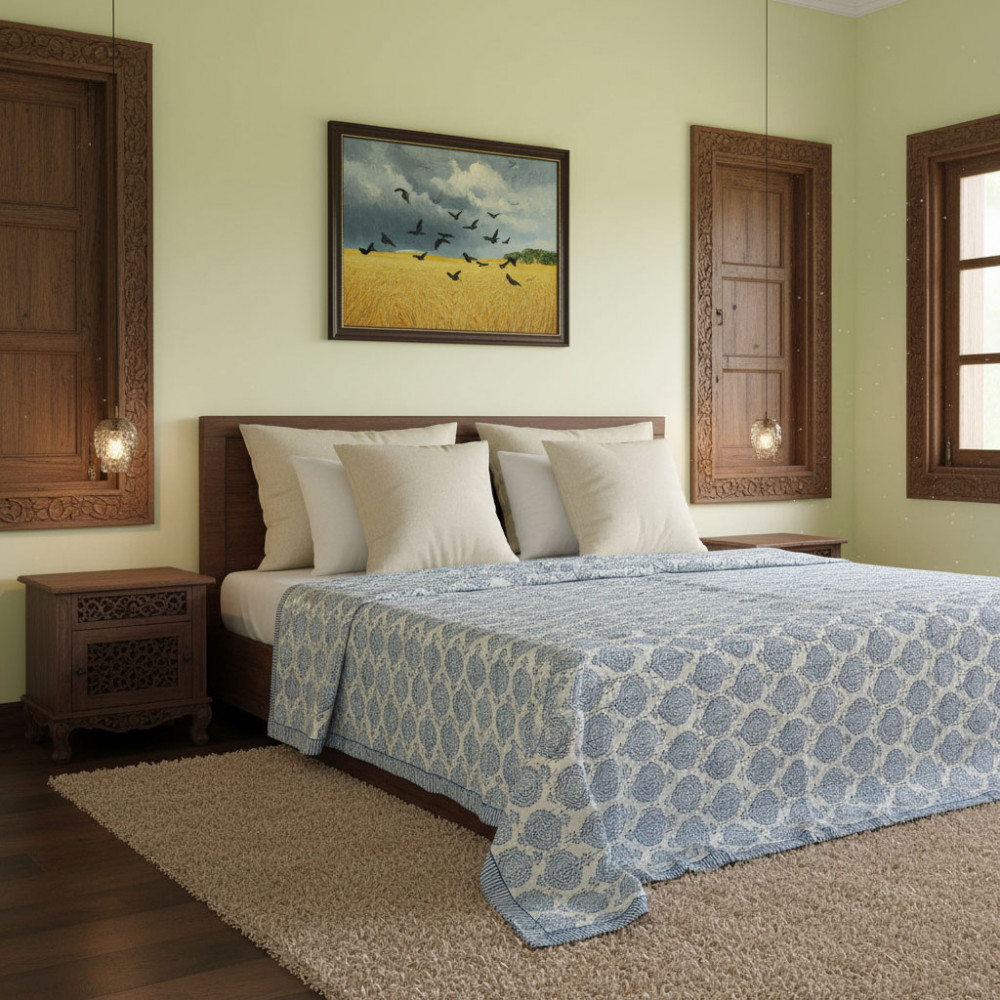 Image of SANGANER Kantha Queen Size | 202557