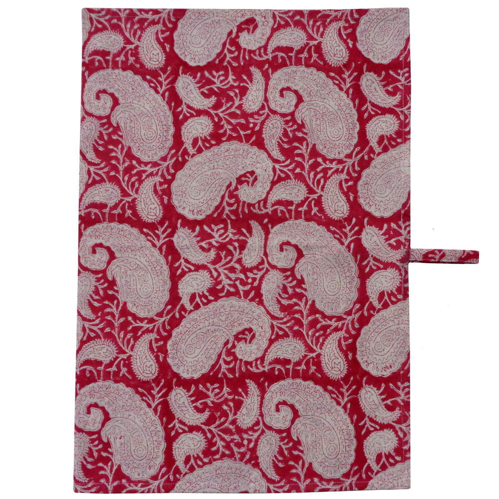 Hand Block Printed Cotton Kitchen Towels 50x70 cms Ambi Raspberry 620630