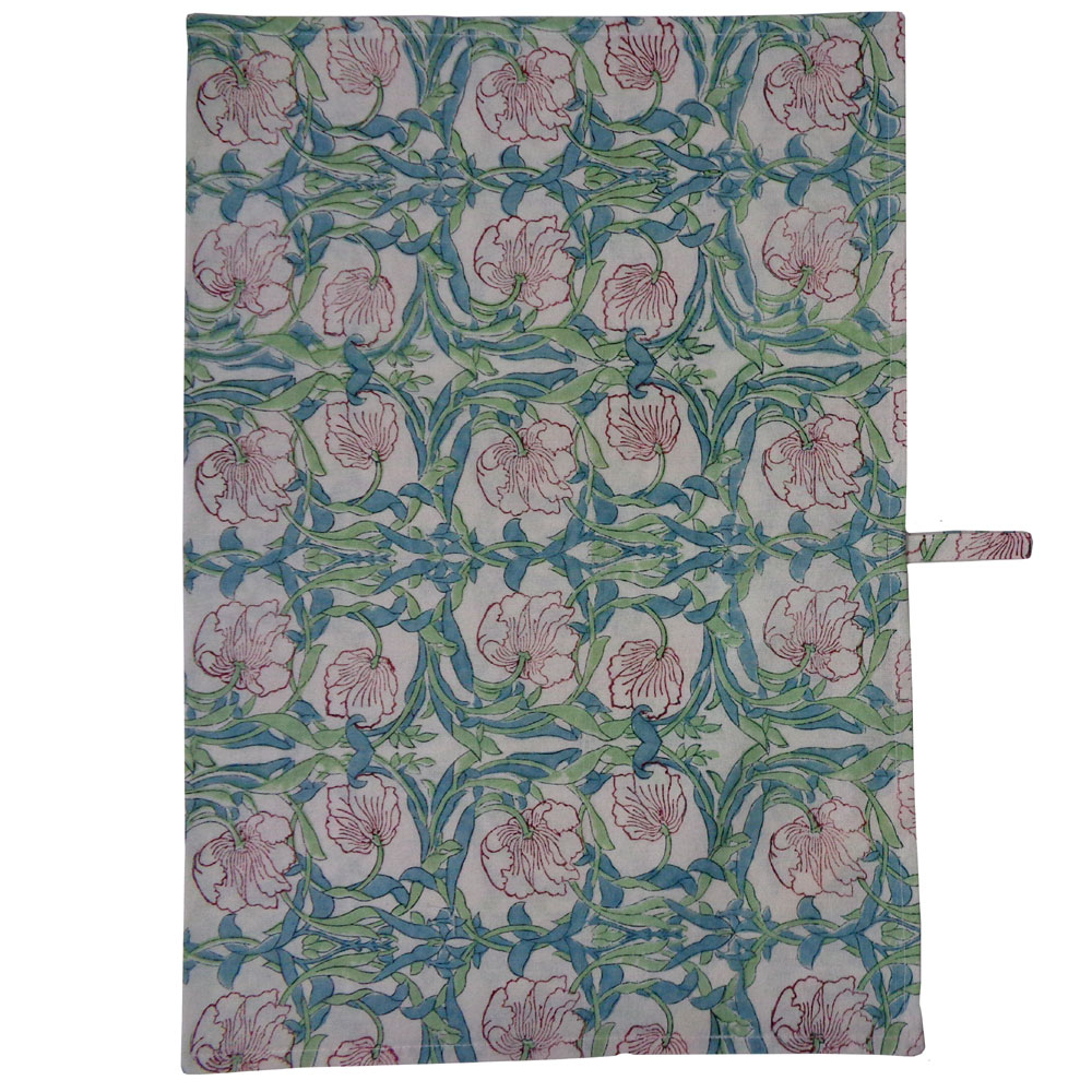 Hand Block Printed Cotton Kitchen Towels 50x70 cms Bauhaus Pink Open 601781