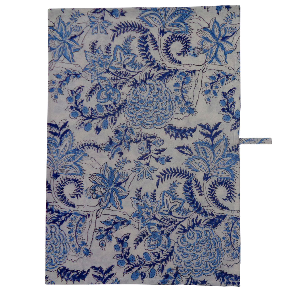 Hand Block Printed Cotton Kitchen Towels 50x70 cms Bela Palace Blue 601088