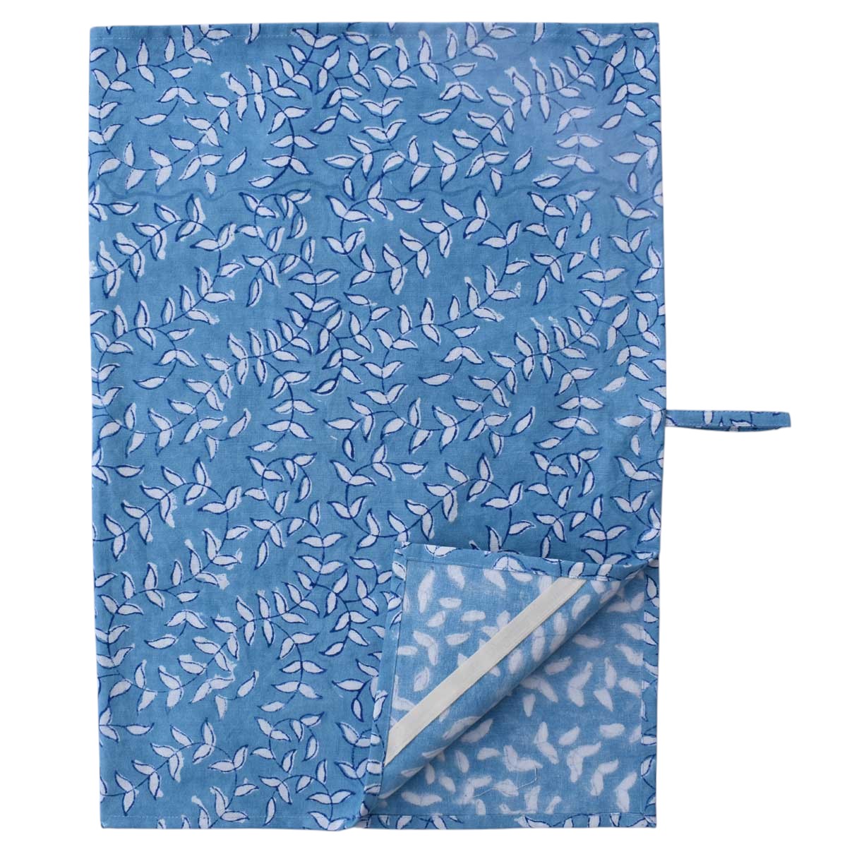 Hand Block Printed Cotton Kitchen Towels 50x70 cms Harmony Blue Fill 260416