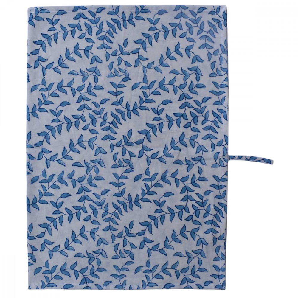 Image of Hand Block Printed Cotton Kitchen Towels 50x70 cms |  Harmony Blue Open 260417