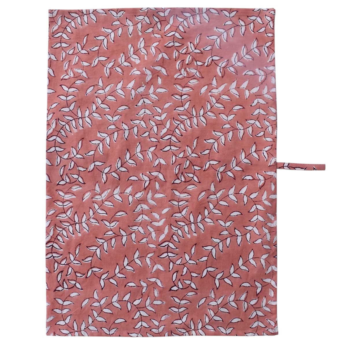 Hand Block Printed Cotton Kitchen Towels 50x70 cms Harmony Peach Fill 260415