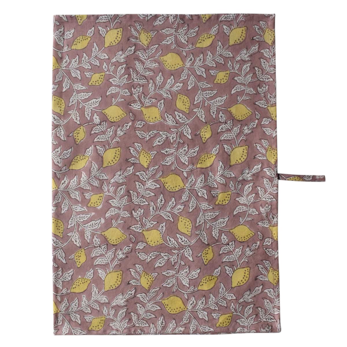 Hand Block Printed Cotton Kitchen Towels 50x70 cms Lemon Earth 202404