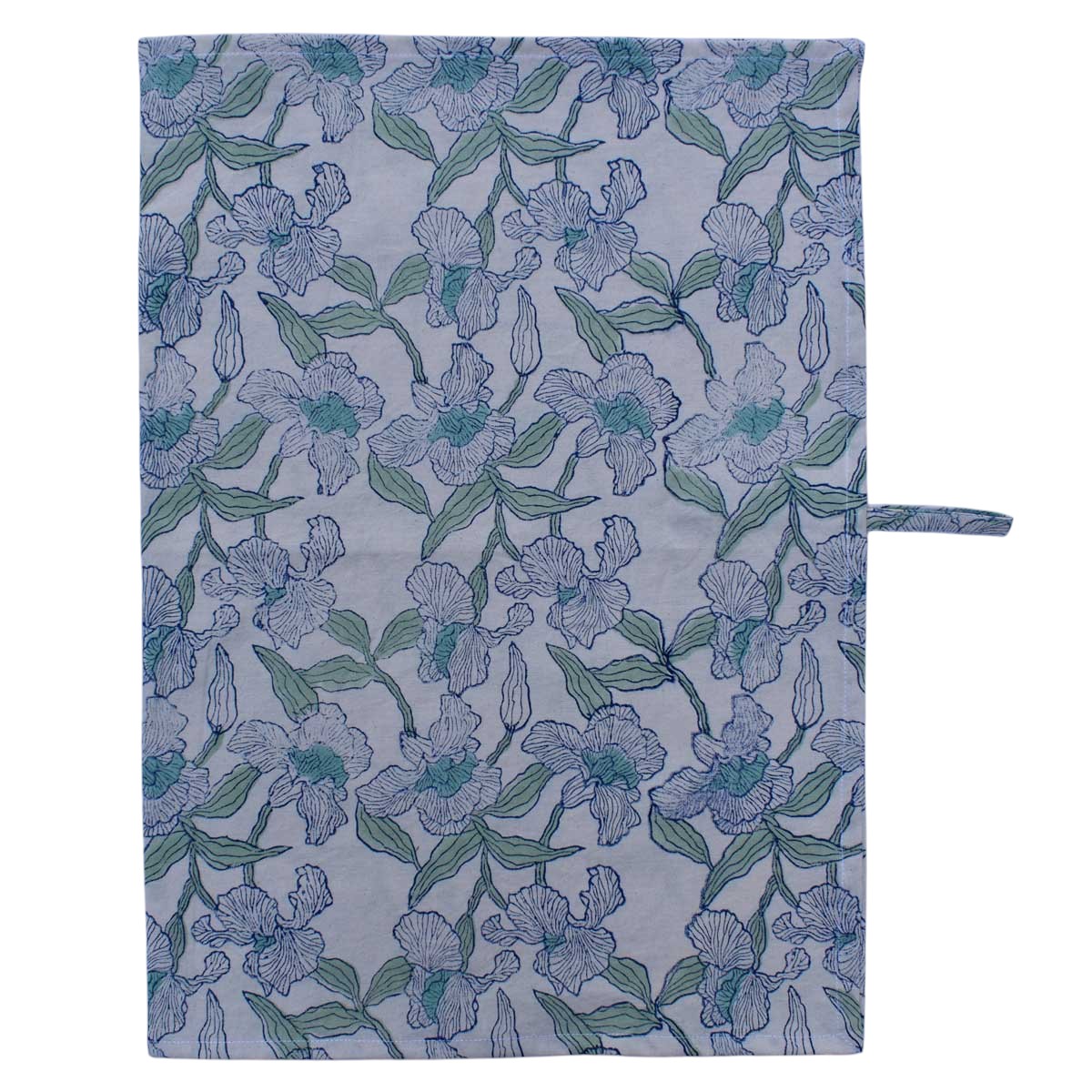 Hand Block Printed Cotton Kitchen Towels 50x70 cms Orchid Aqua Open 203894