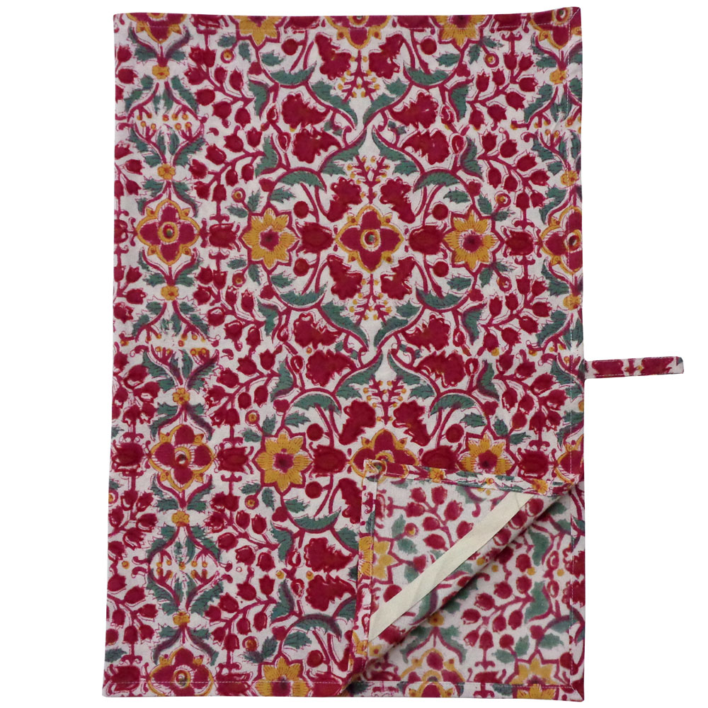 Hand Block Printed Cotton Kitchen Towels 50x70 cms Phulwari 702083