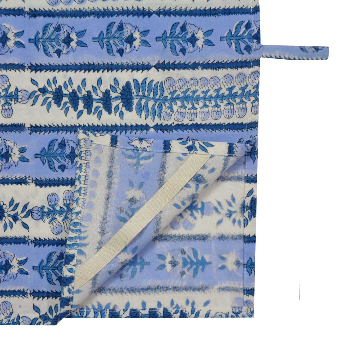 Hand Block Printed Cotton Kitchen Towels 50x70 cms Trellis Blue Booti 104113