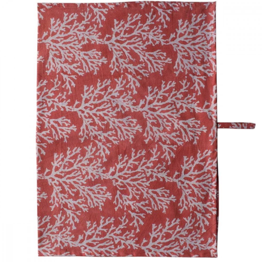 Image of Hand Block Printed Cotton Kitchen Towels 50x70 cms | Coral Jaipur Pink 202528