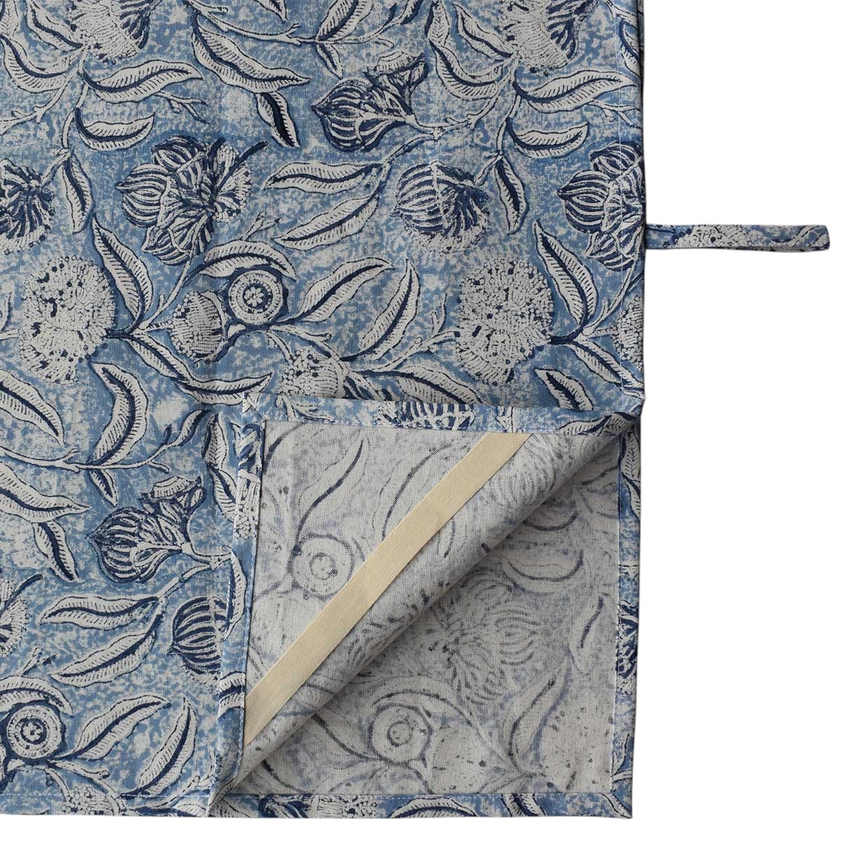 Hand Block Printed Cotton Kitchen Towels 50x70 cms Meadow Song Blue 202513