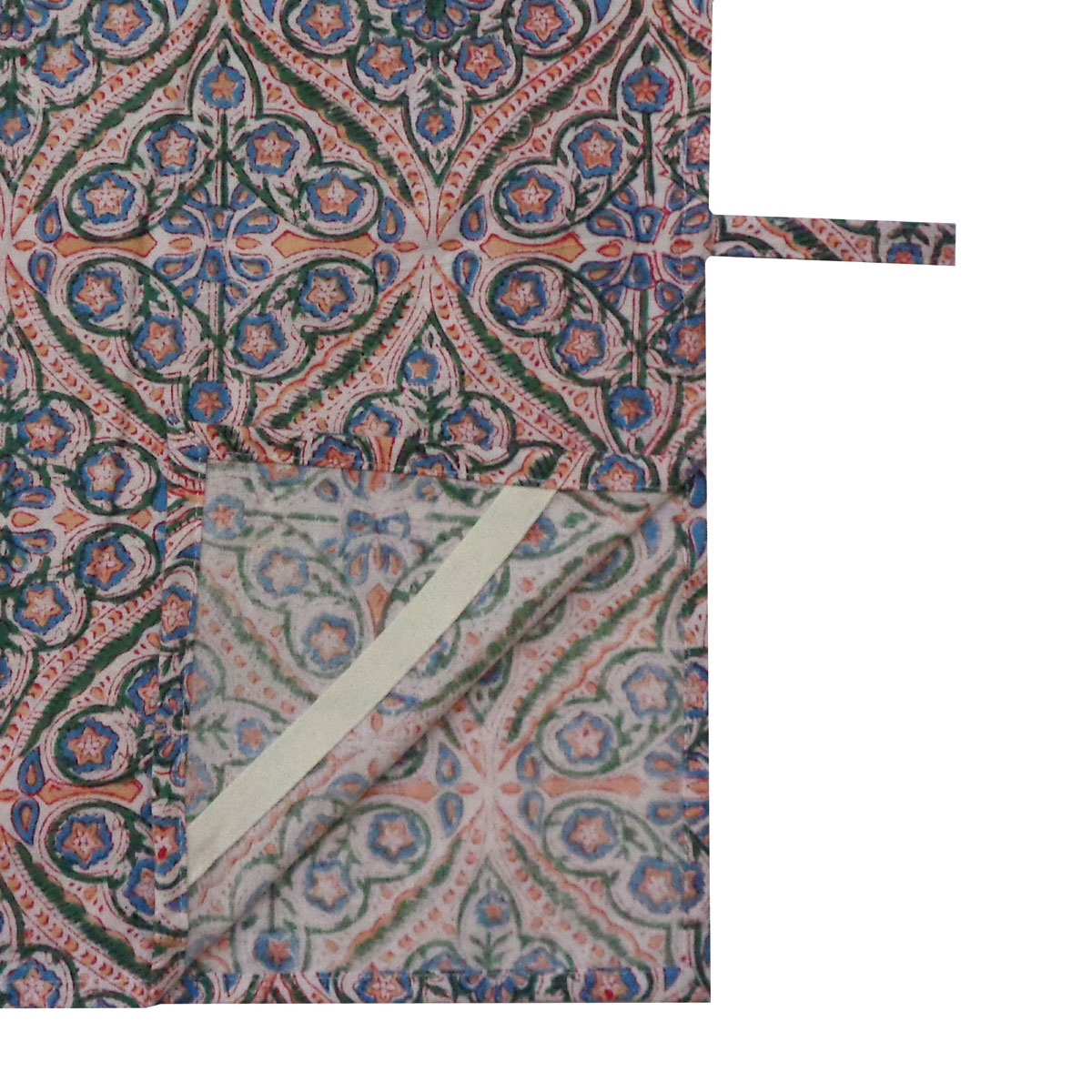 Hand Block Printed Cotton Kitchen Towels 50x70 cms Phool Chokri Coral Pink 104394
